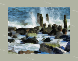 Crashing Waves - Cape Henlopen - light gray