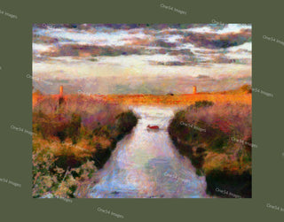 Golder Hour Deer Crossing in Gordons Pond - dark green