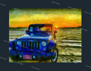 Jeep on the Beach - Cape Henlopen - dark gray
